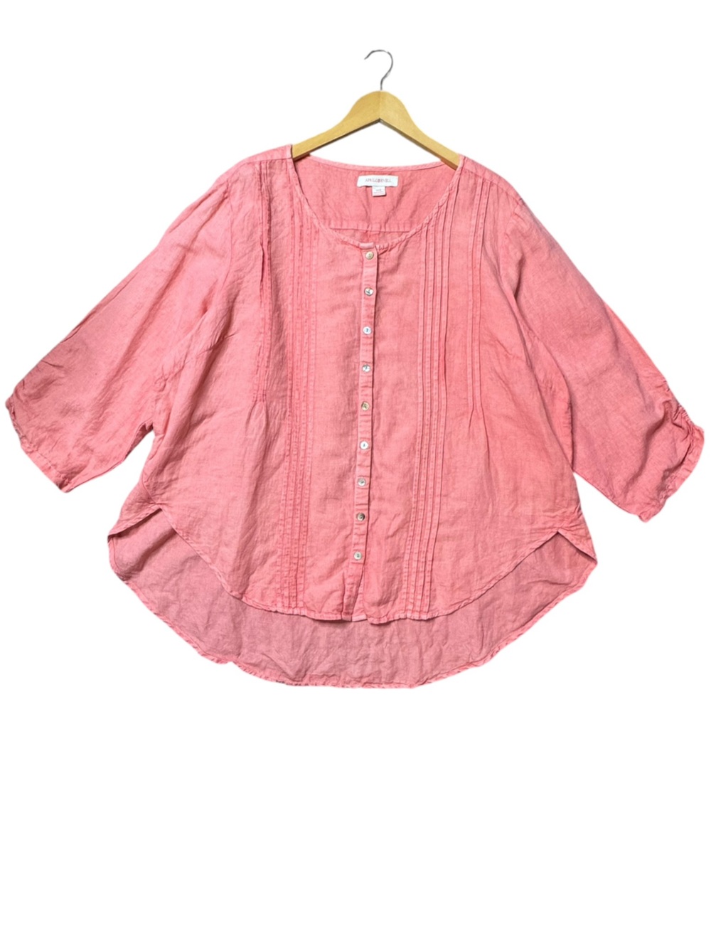 April Cornell Linen Cotton Button-Down Tunic size W2 (4X)